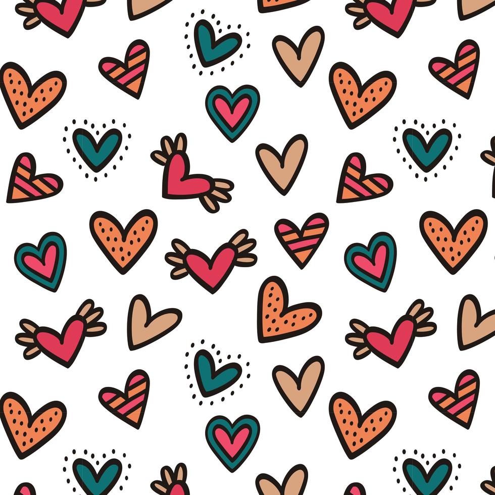 Colorful heart seamless pattern background vector