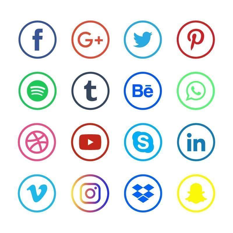 iconos de redes sociales vector