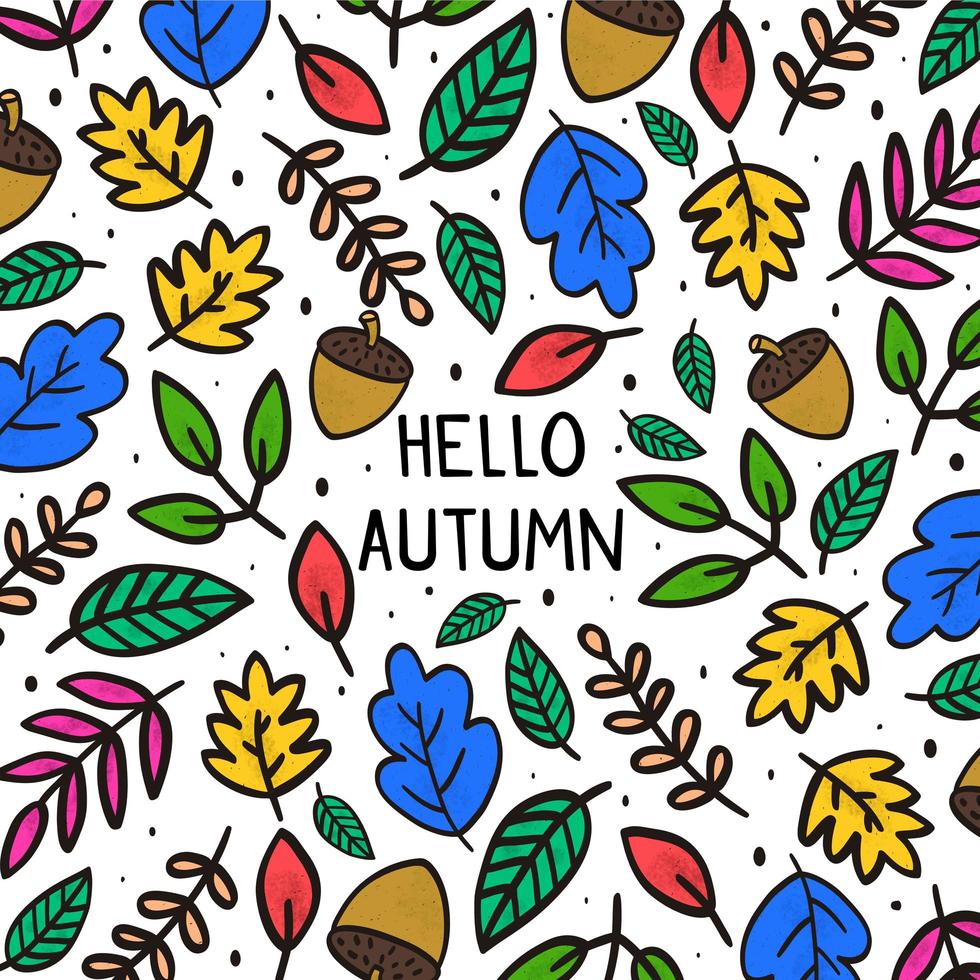 Autumn pattern background vector