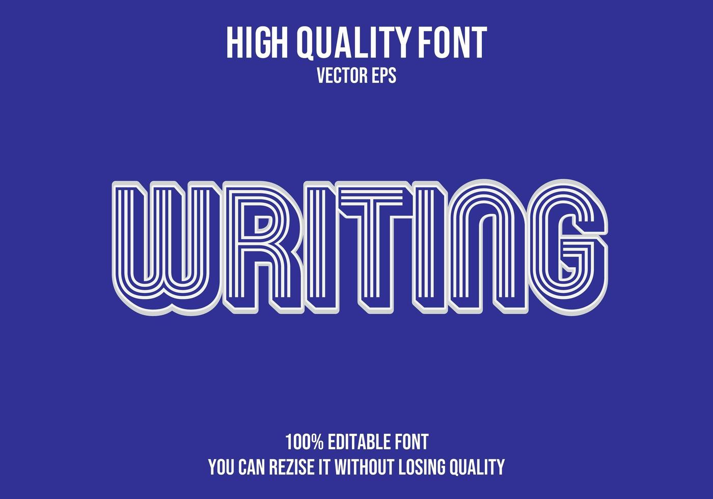 Writing Retro Editable Text Effect vector