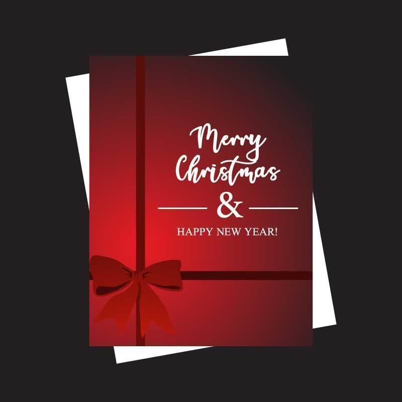 Wrapped Merry Christmas Card for New Year vector