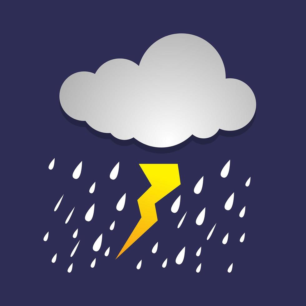 Heavy rain in dark sky vector