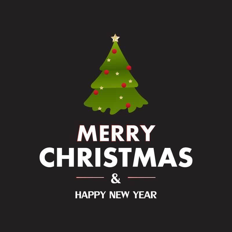 Merry Christmas and Happy New Year vector