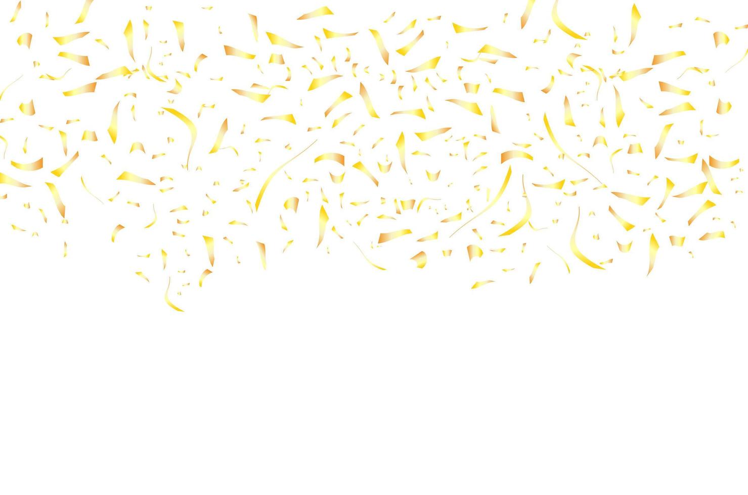 Golden confetti on white background. vector