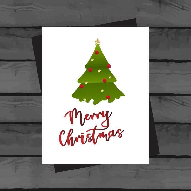 Merry Christmas Card on Wood vector