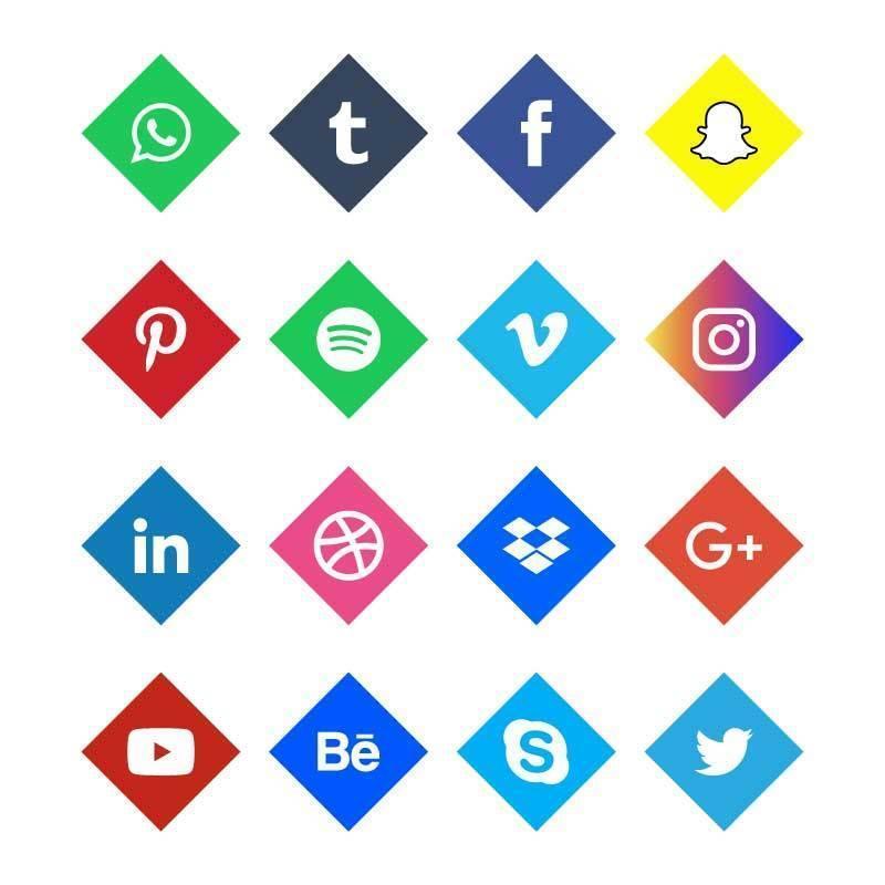 coloridos iconos de redes sociales vector