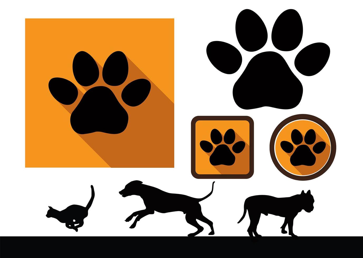 Animal paw icons vector