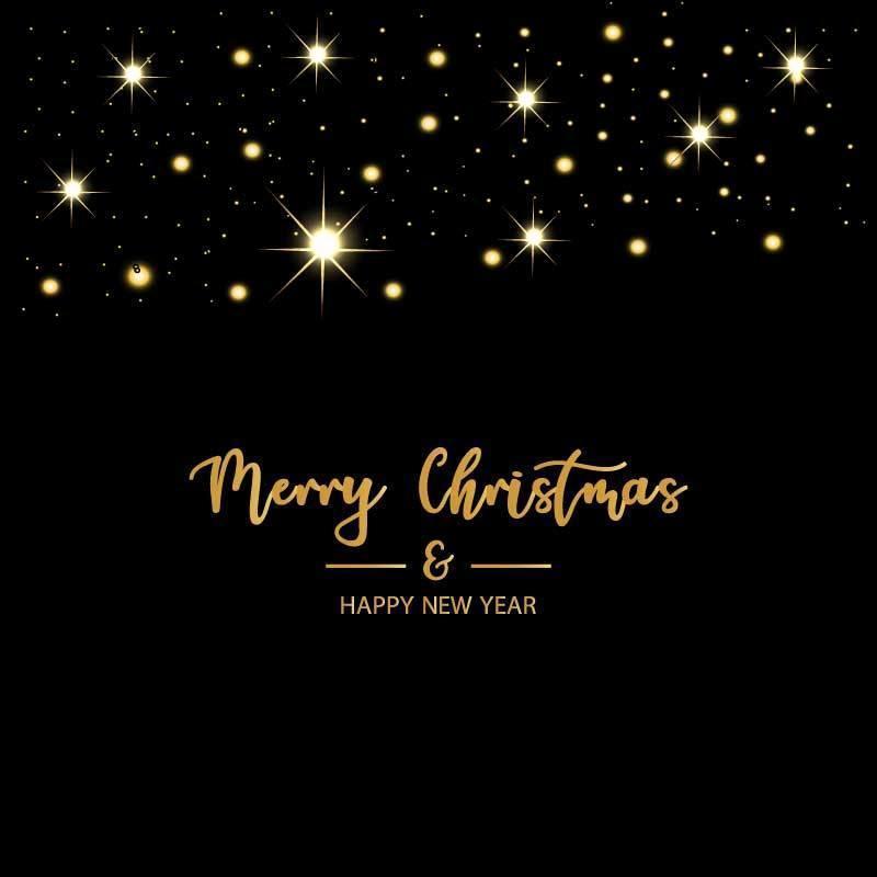 Merry Christmas and Happy New Year Black Background vector