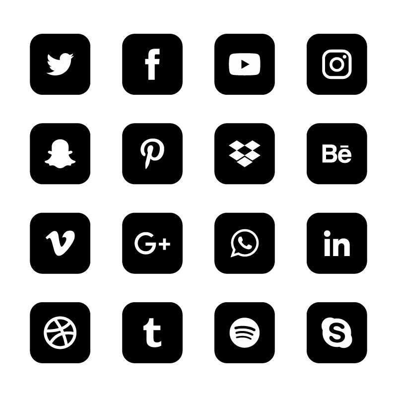 conjunto de iconos de redes sociales vector