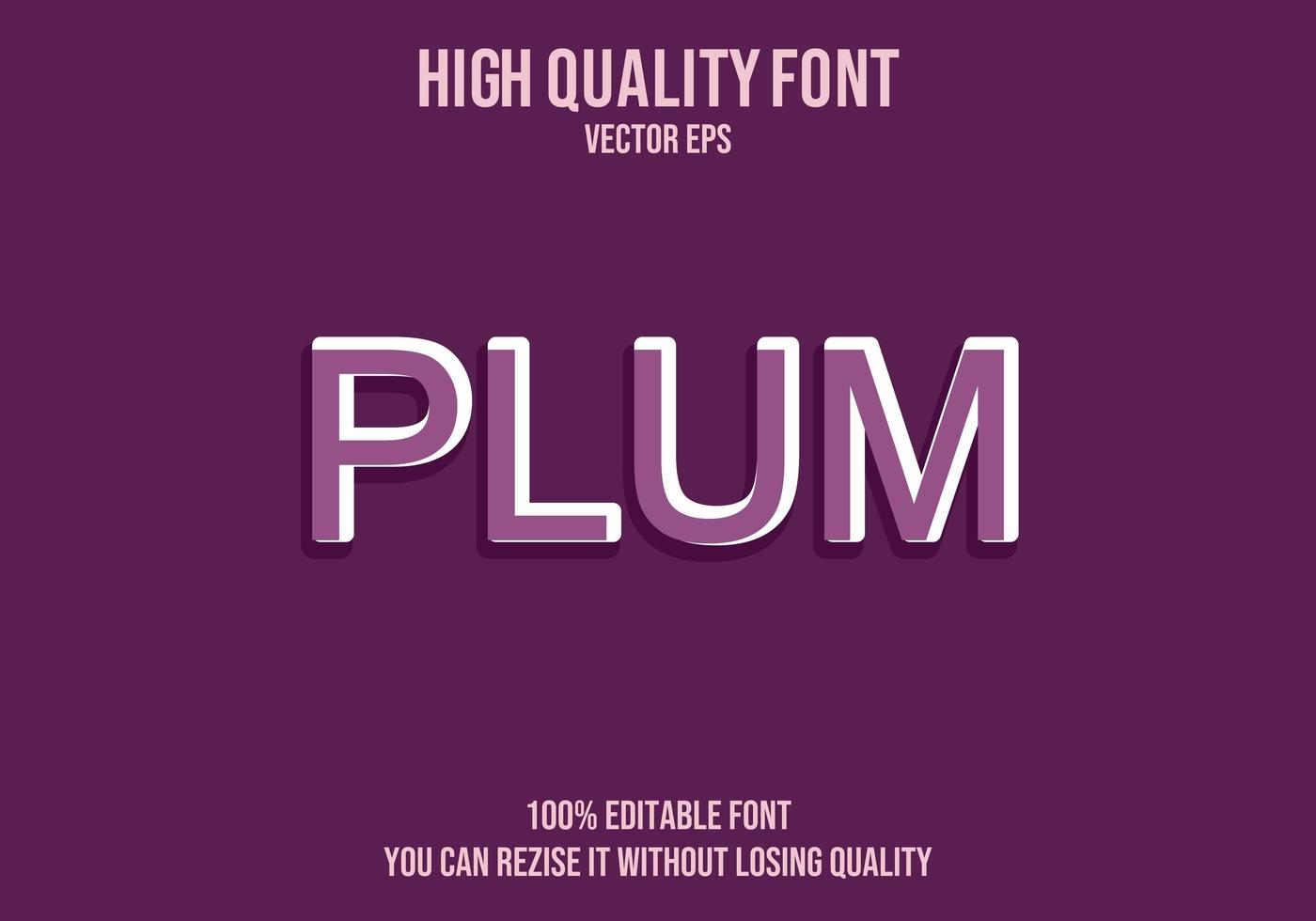 Plum Editable Text Effect vector