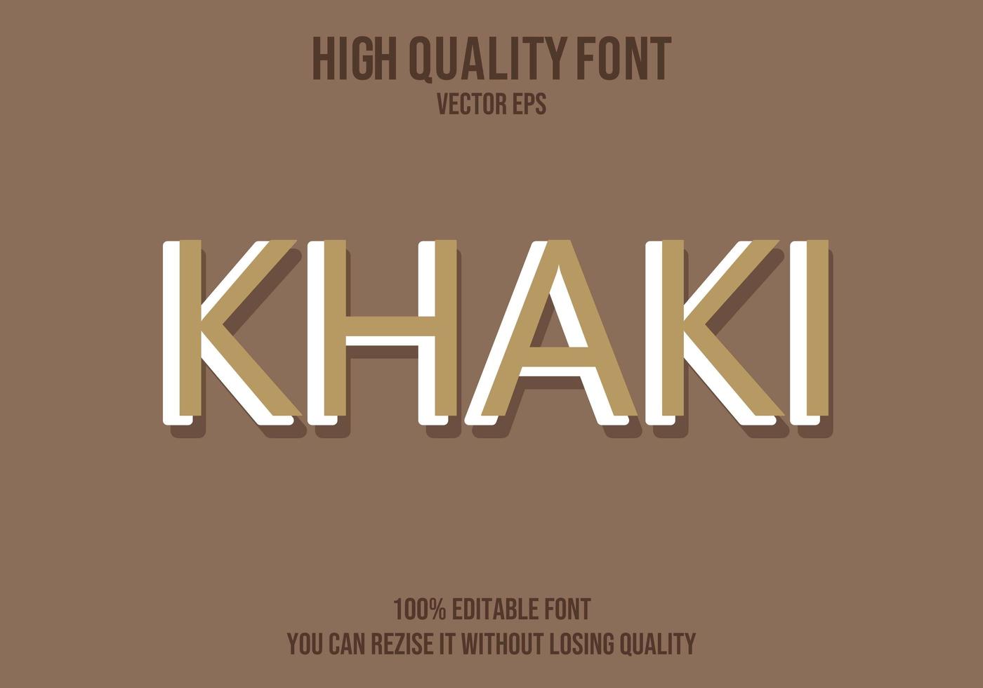 Khaki Editable Text Effect vector