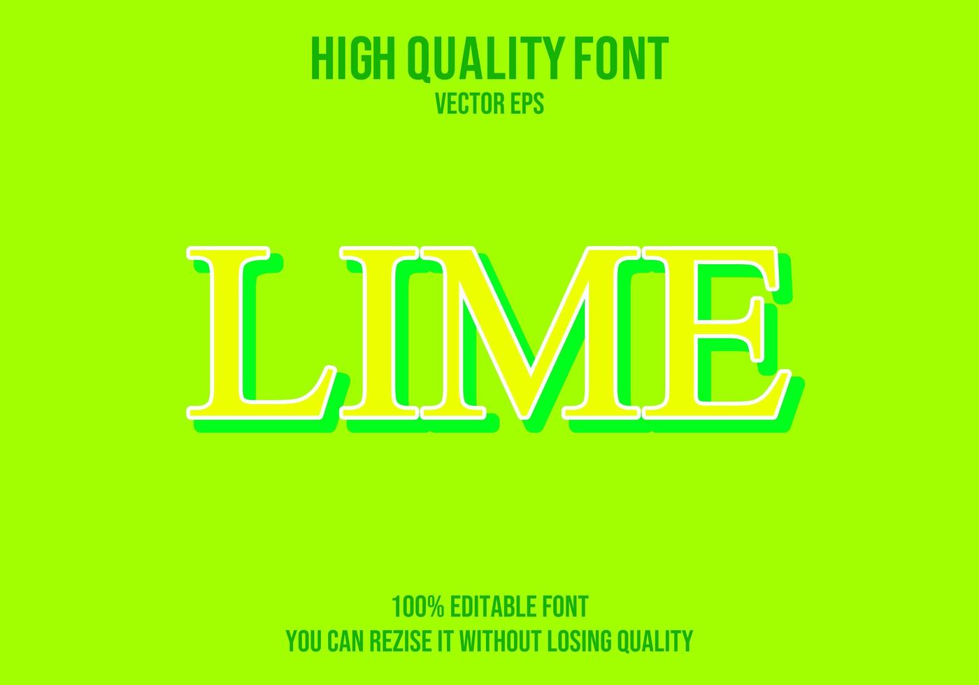 Lime Editable Text Effect vector