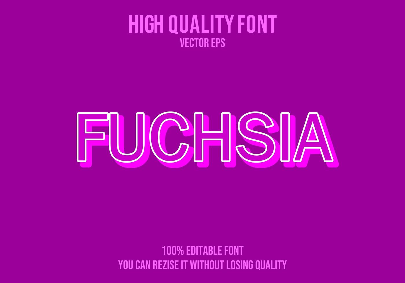 Fuchsia Editable Text Effect vector