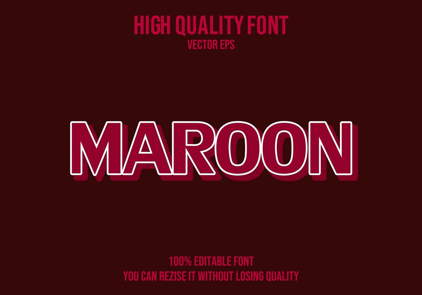 Maroon Editable Text Effect vector
