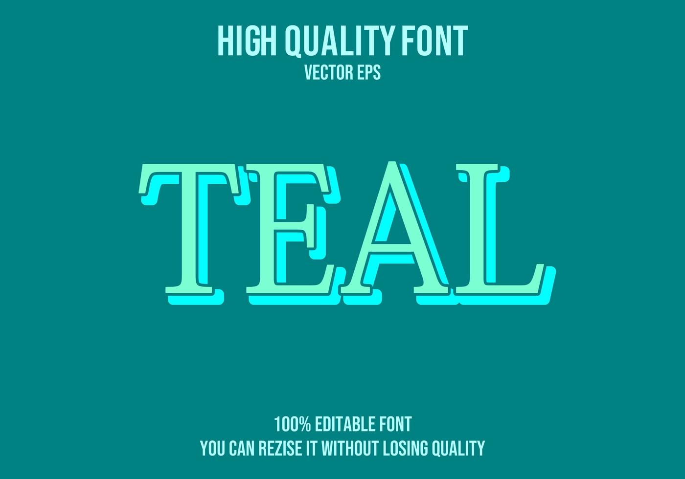 Teal Editable Text Effect vector