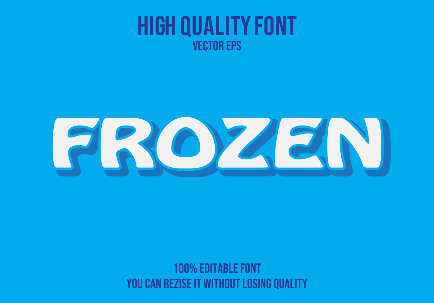 Frozen Editable Text Effect vector