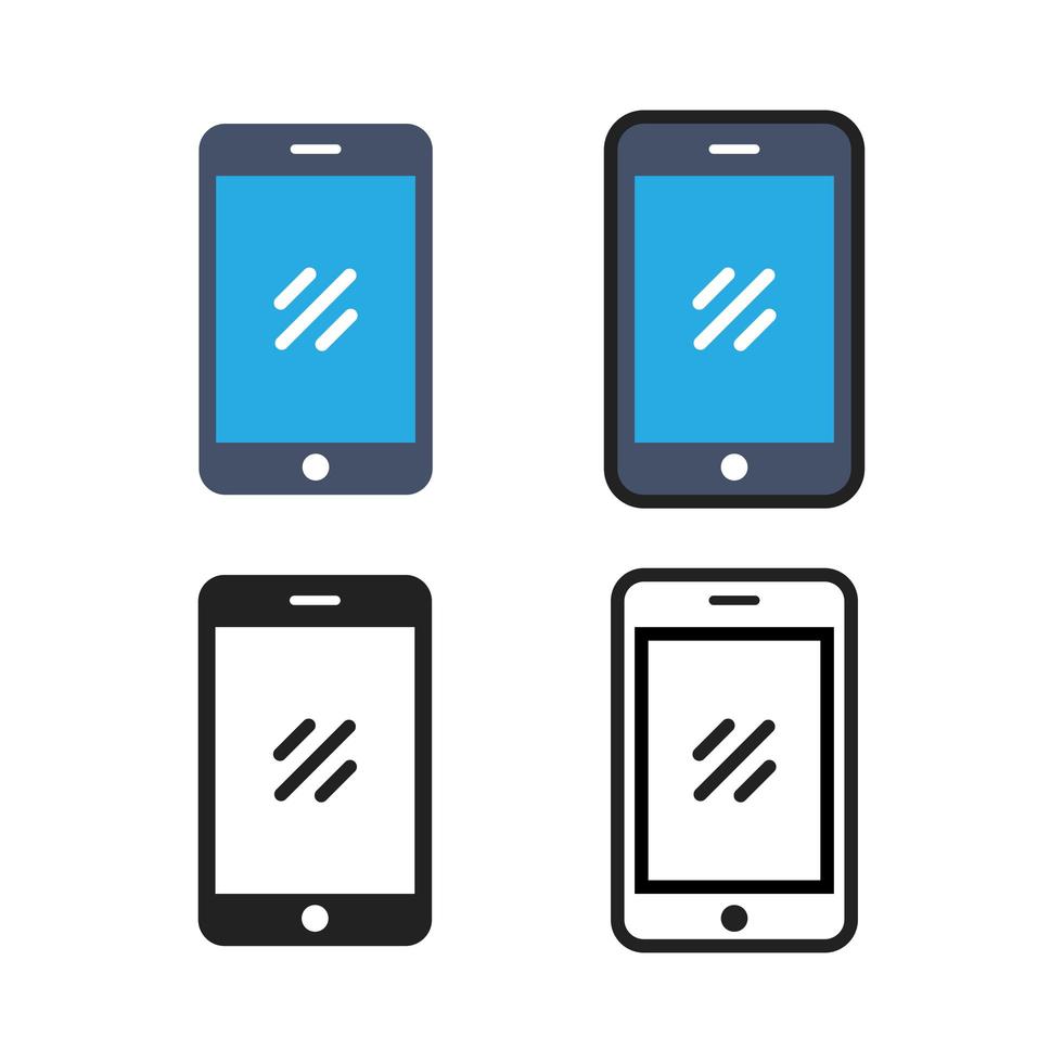 colección simple de iconos de teléfonos inteligentes vector