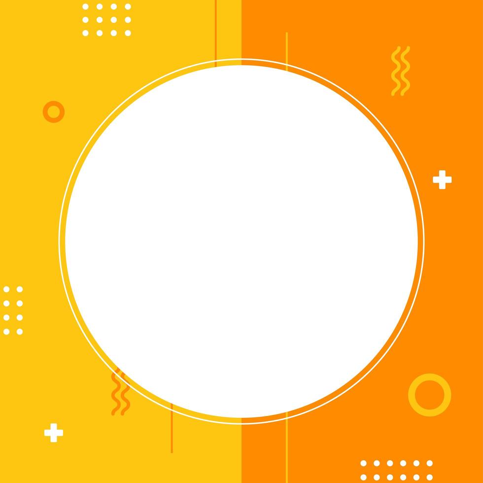 Colorful dynamic memphis style in square size vector