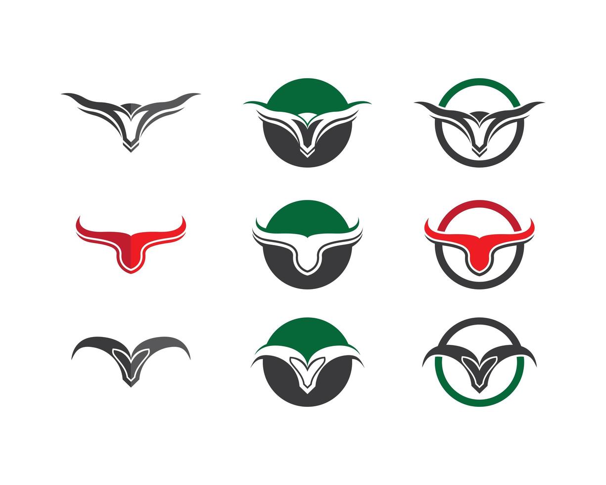 conjunto de imágenes de logo de cabeza de toro vector
