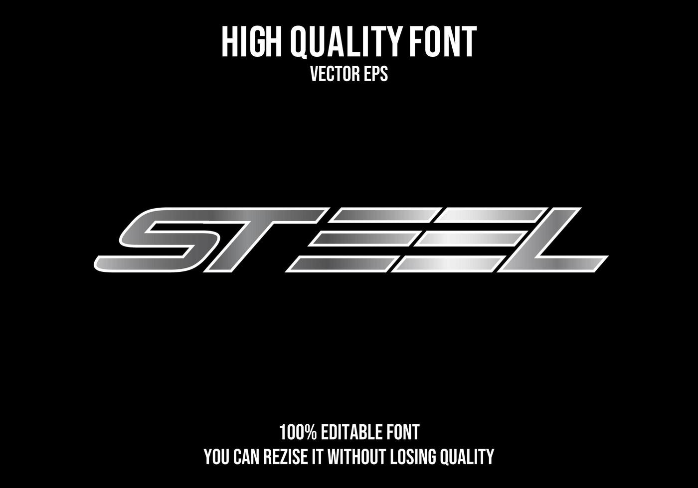 Steel Editable Text Effect vector