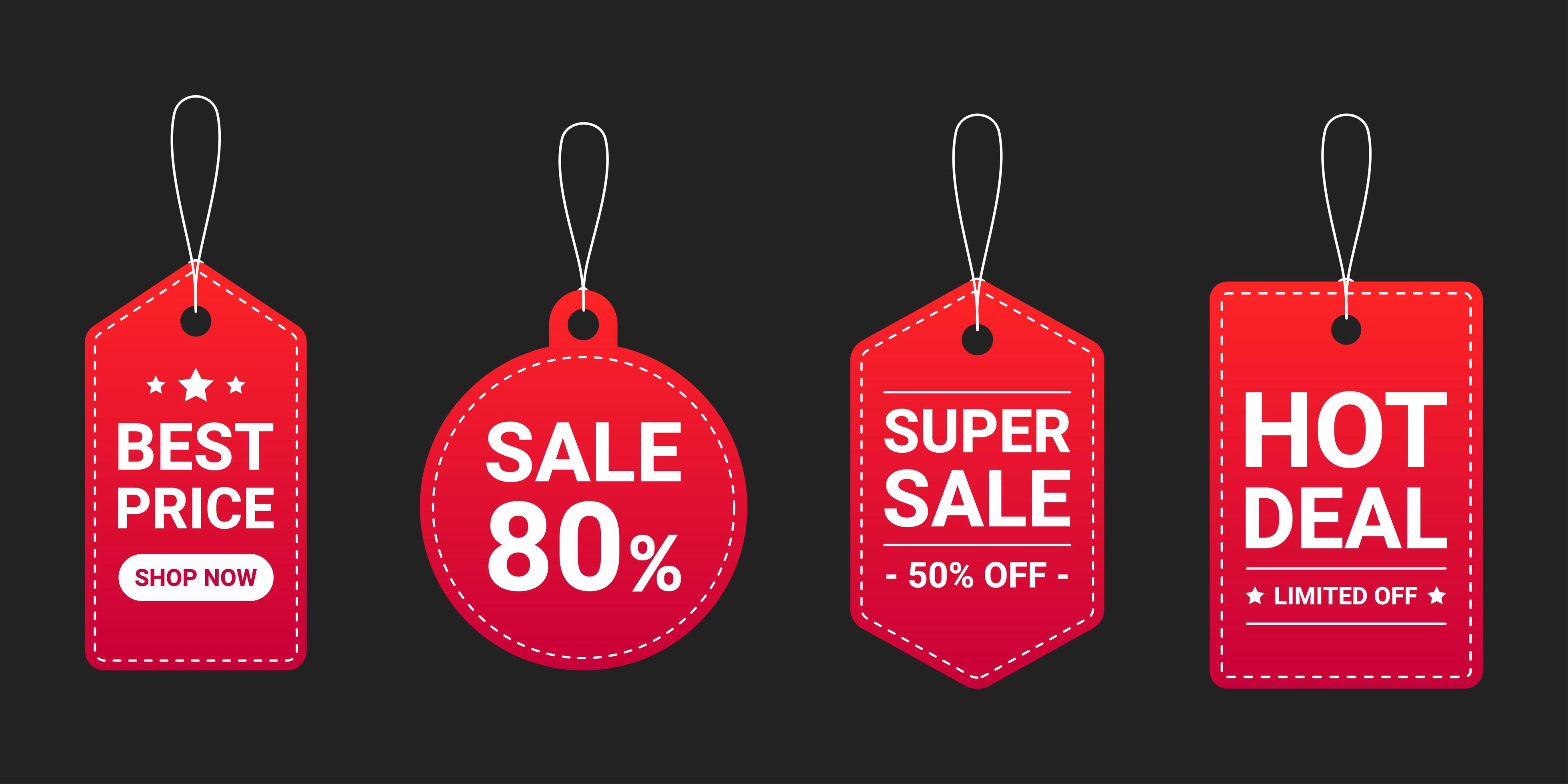 Price tag collection, set of sale label templates 1338493 Vector Art at