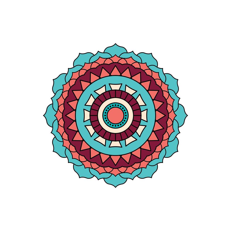Turquoise mandala design vector