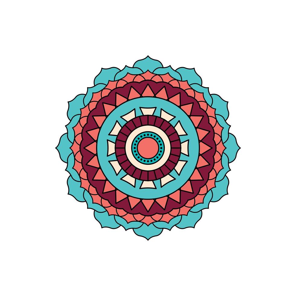 diseño de mandala turquesa vector