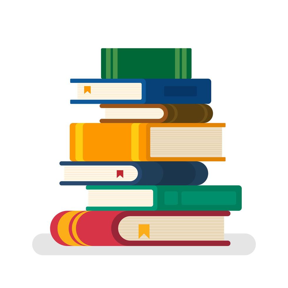 Stack of books with some bookmarks  vector