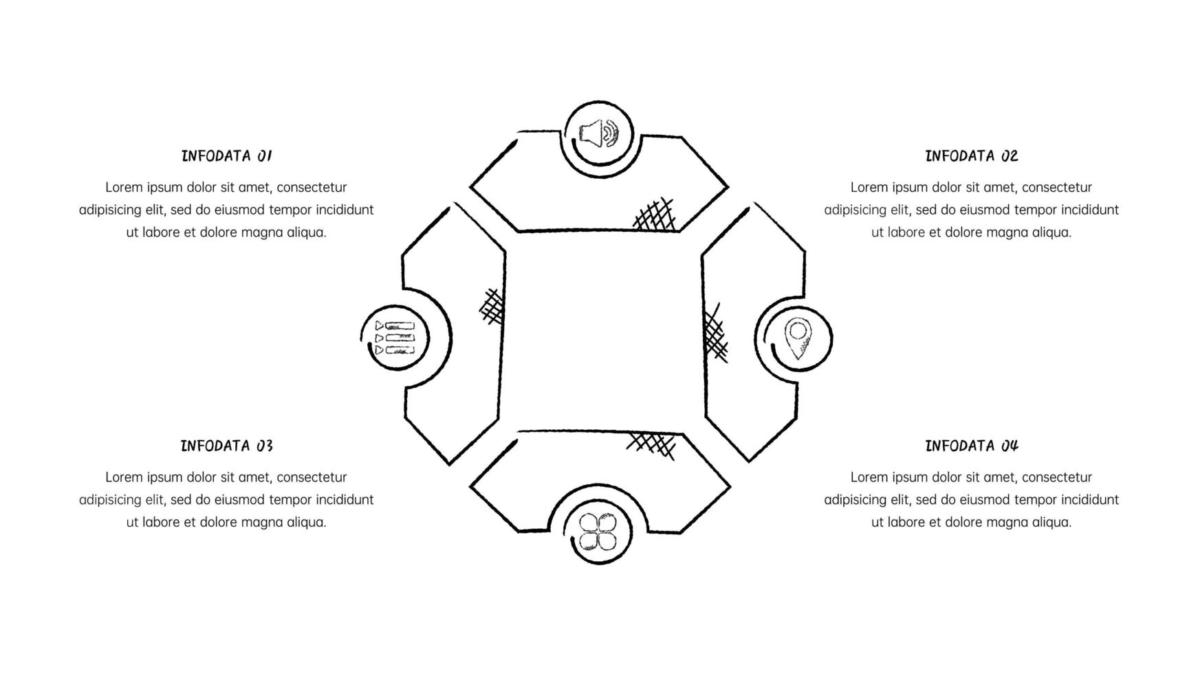 Doodle style business cycle infographic vector