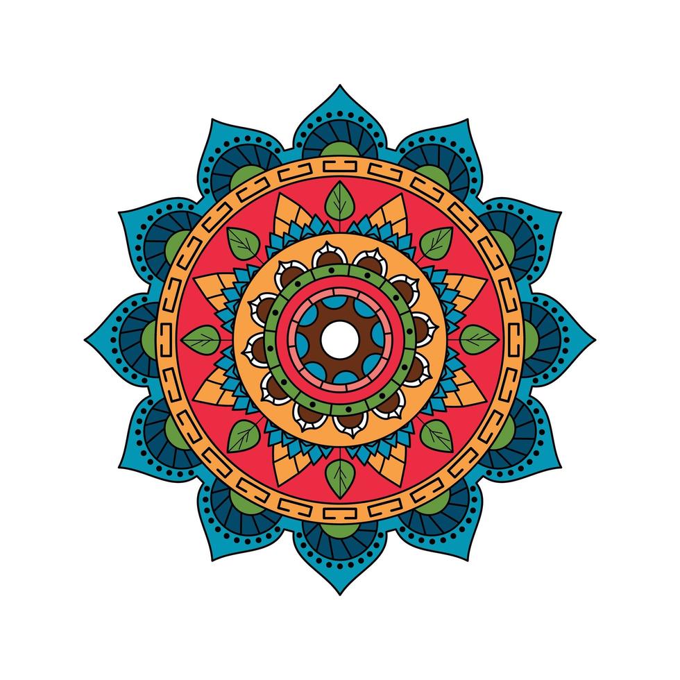 Indian bright colorful mandala design vector