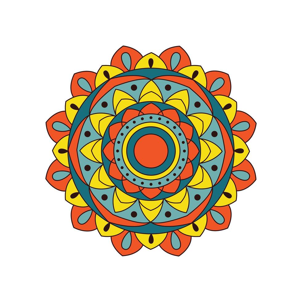 Colorful bright bold mandala design vector