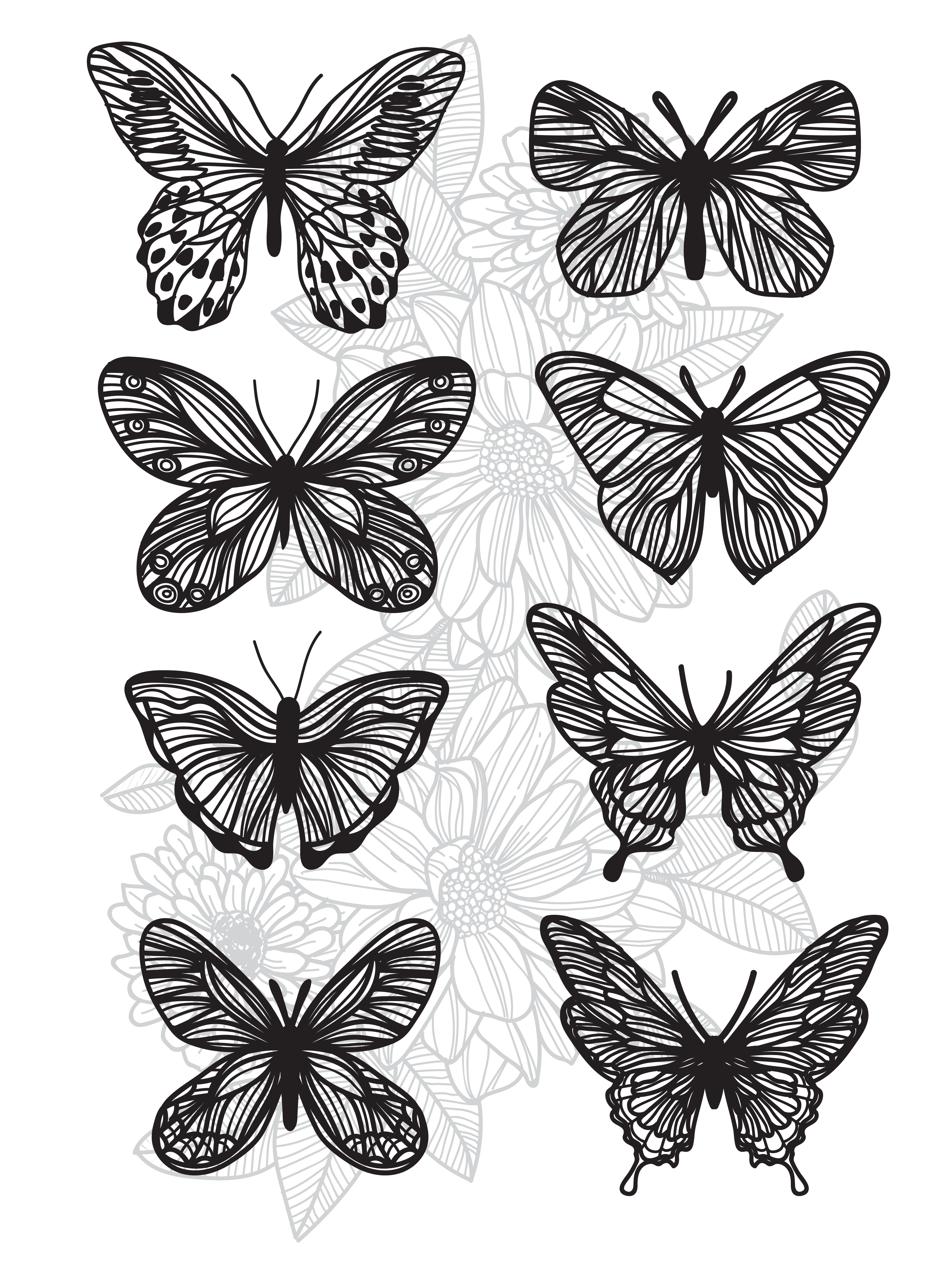 Tattoo Art Butterfly Drawing And Sketch Set 1338561 Vector Art At Vecteezy