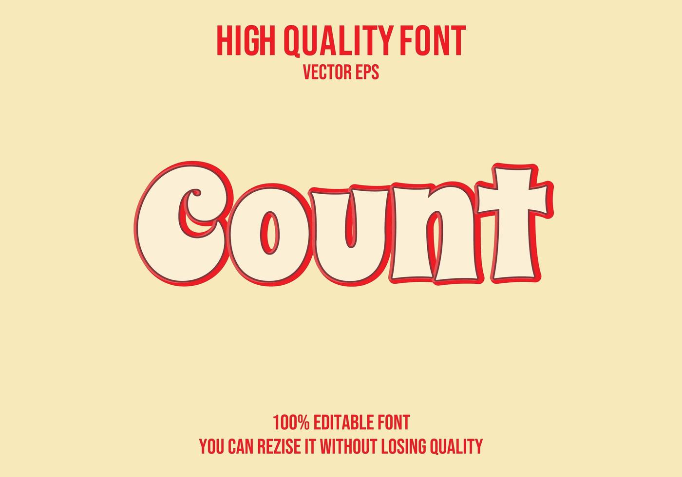 Count Editable Rounded Text Effect vector