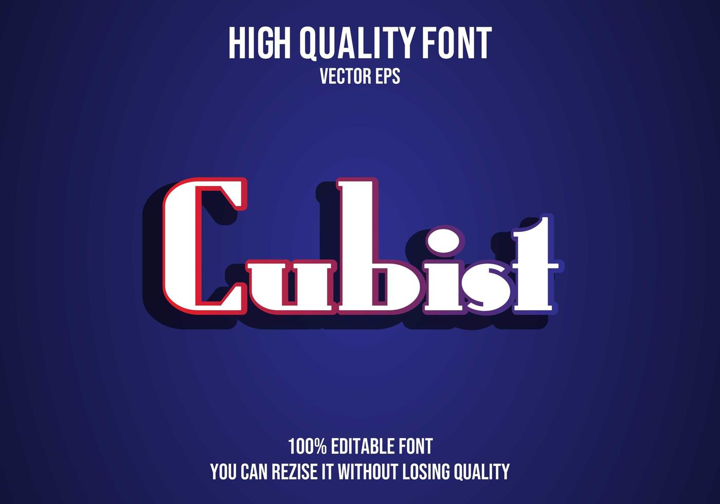 Cubist Editable Text Effect vector