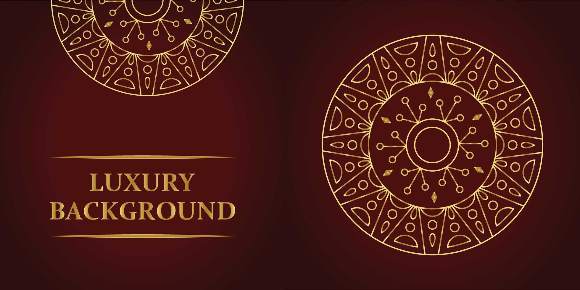 Luxury creative dark red and gold mandala design vector