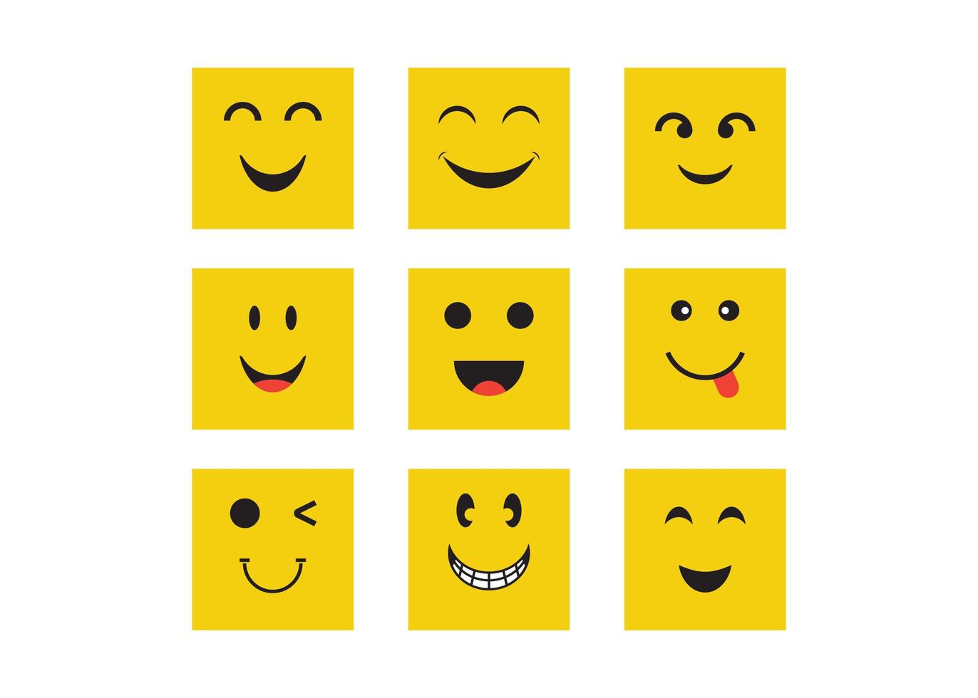 Smile emoticon set vector