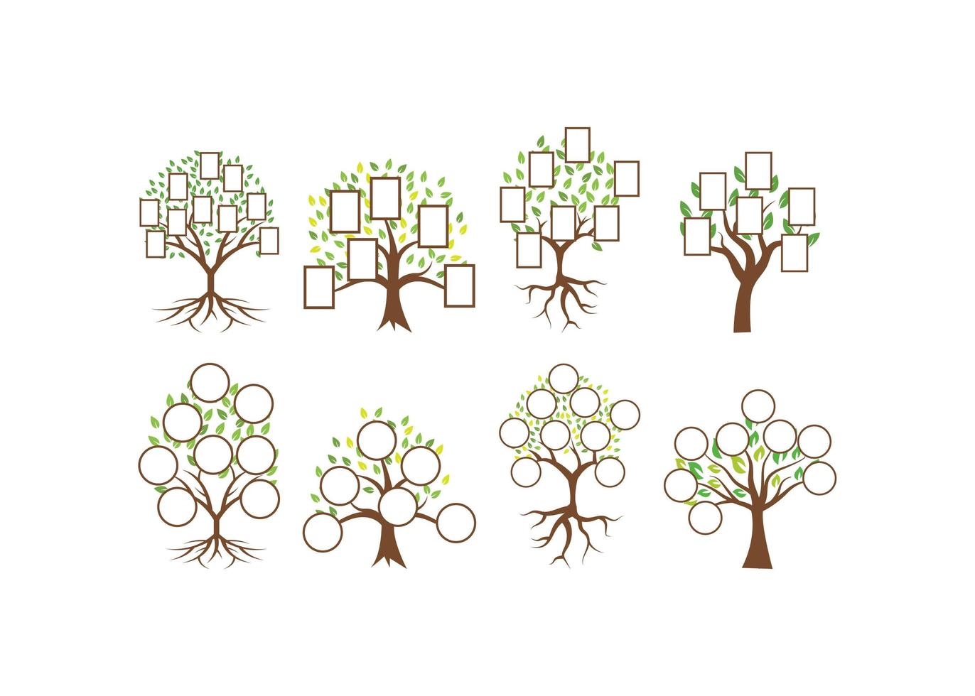 plantilla de familia de árbol vector