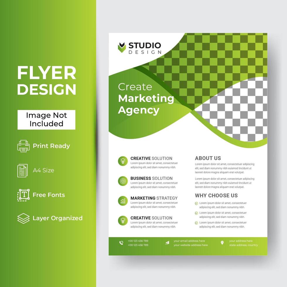 Business brochure flyer design layout template in A4 size vector