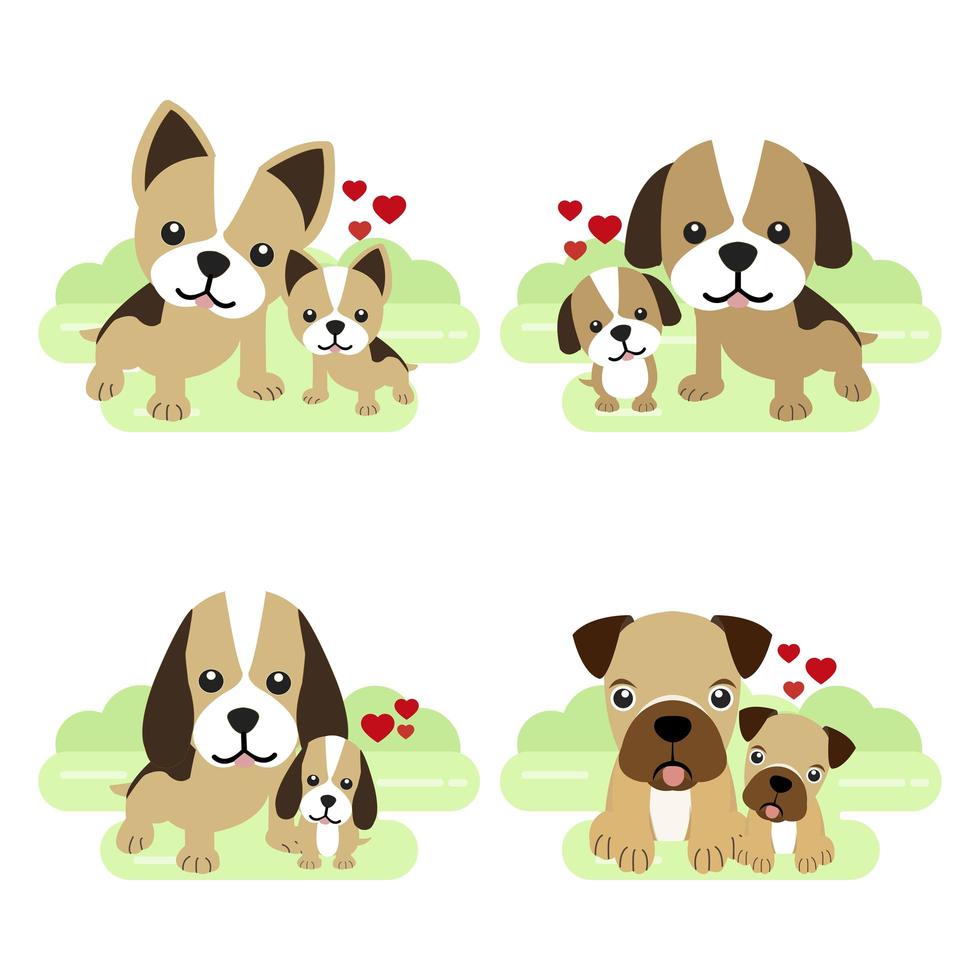 conjunto de animales lindos para el día de la madre vector