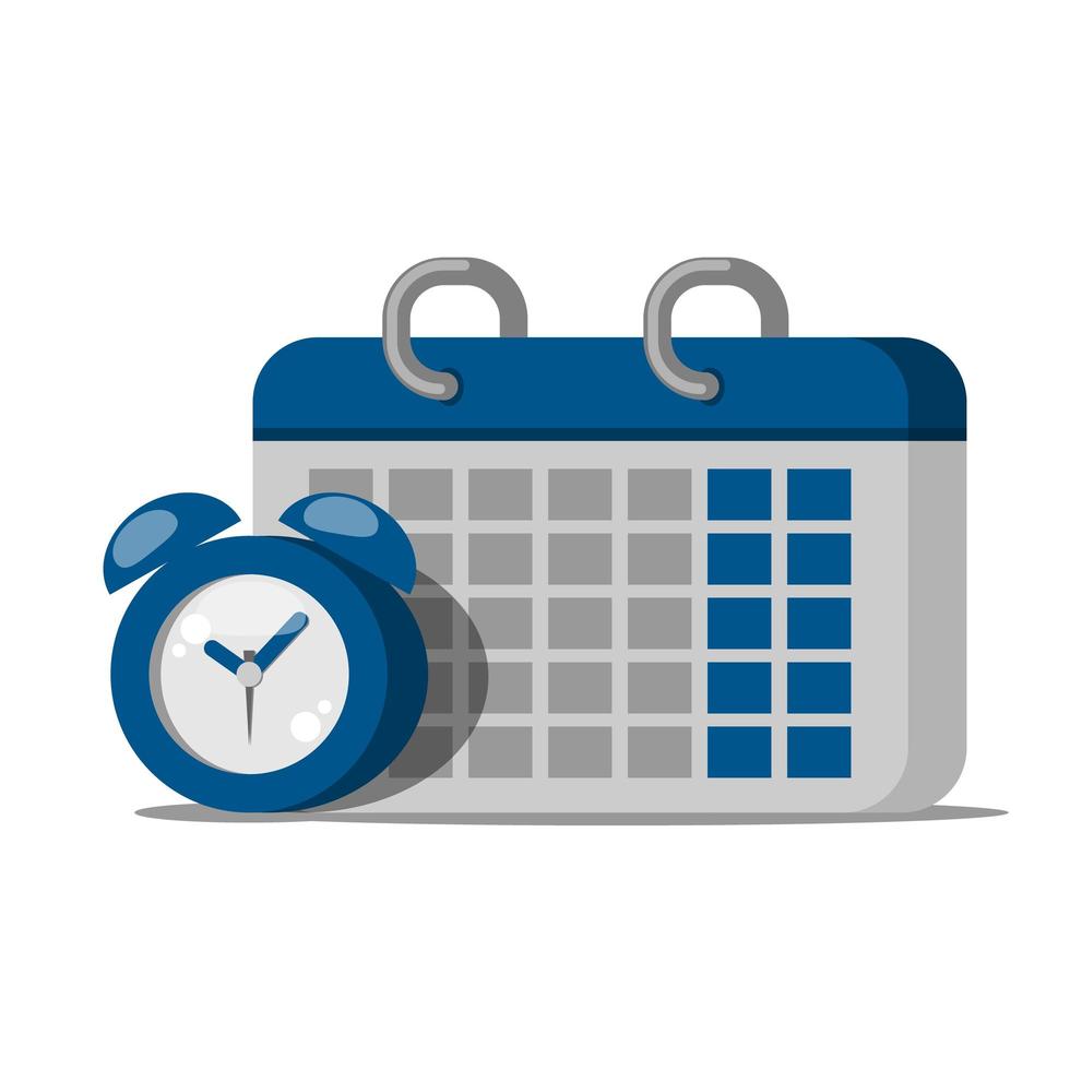 Calendar clock icon vector