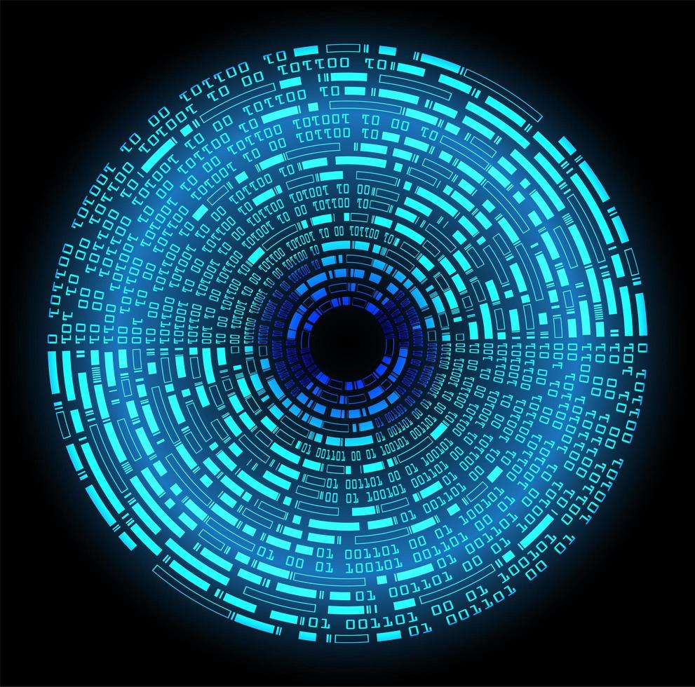 Blue eye cyber circuit future technology background vector
