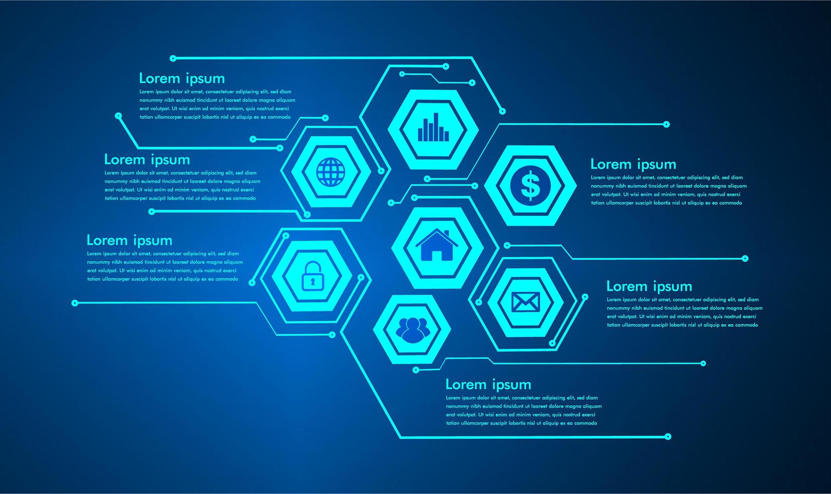 infografía de cuadro de texto, internet de las cosas, tecnología cibernética vector