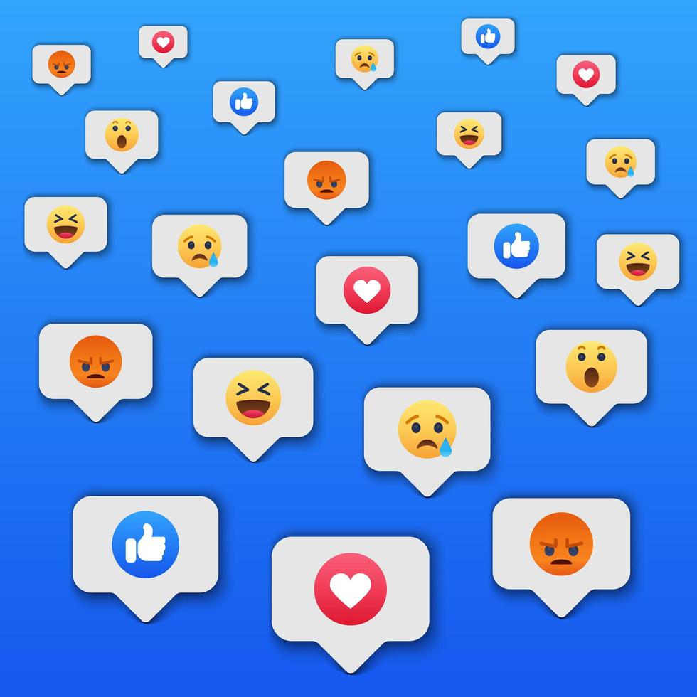 Social network reactions icon background vector