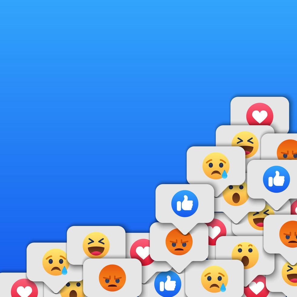 Social network reactions icon background. vector