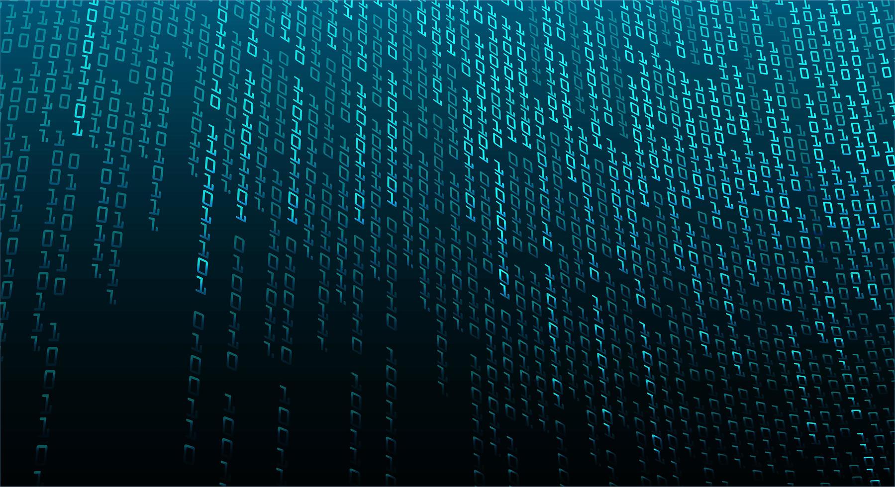 Blue binary cyber circuit future technology background vector