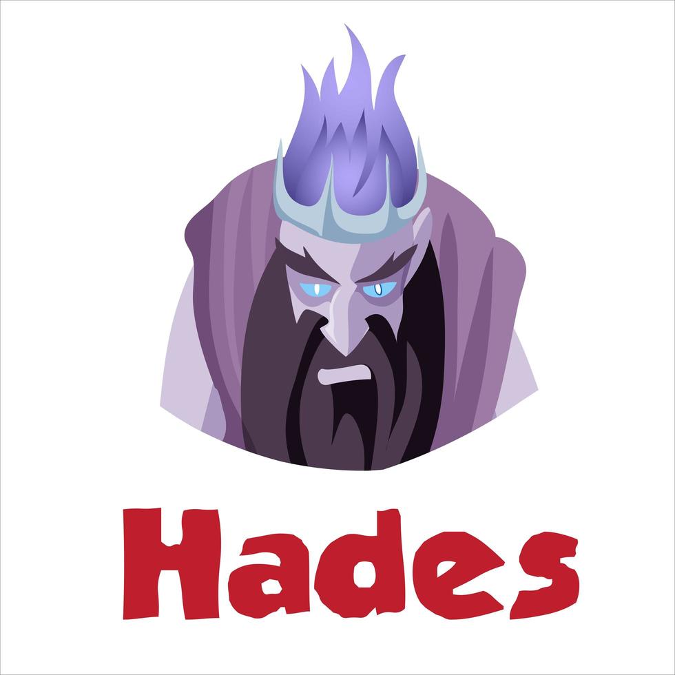 hades, antiguo dios griego de la muerte vector