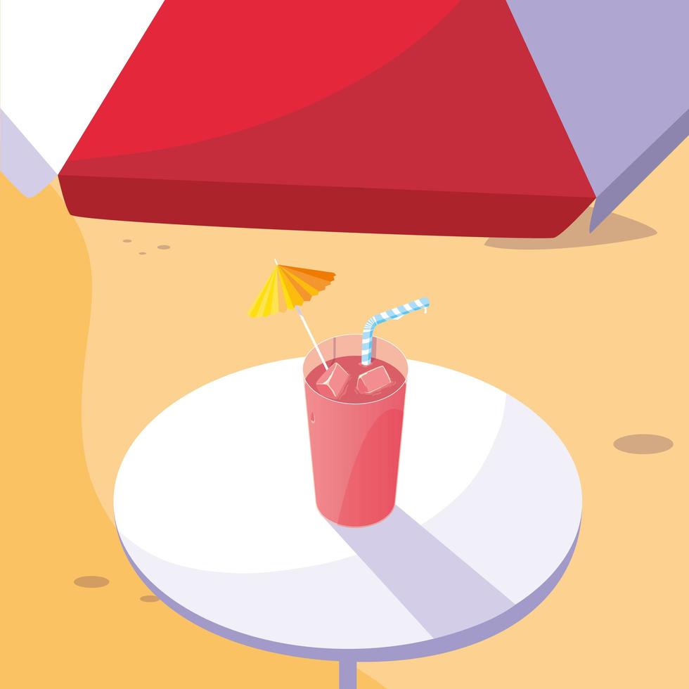 Juice in the beach design vector