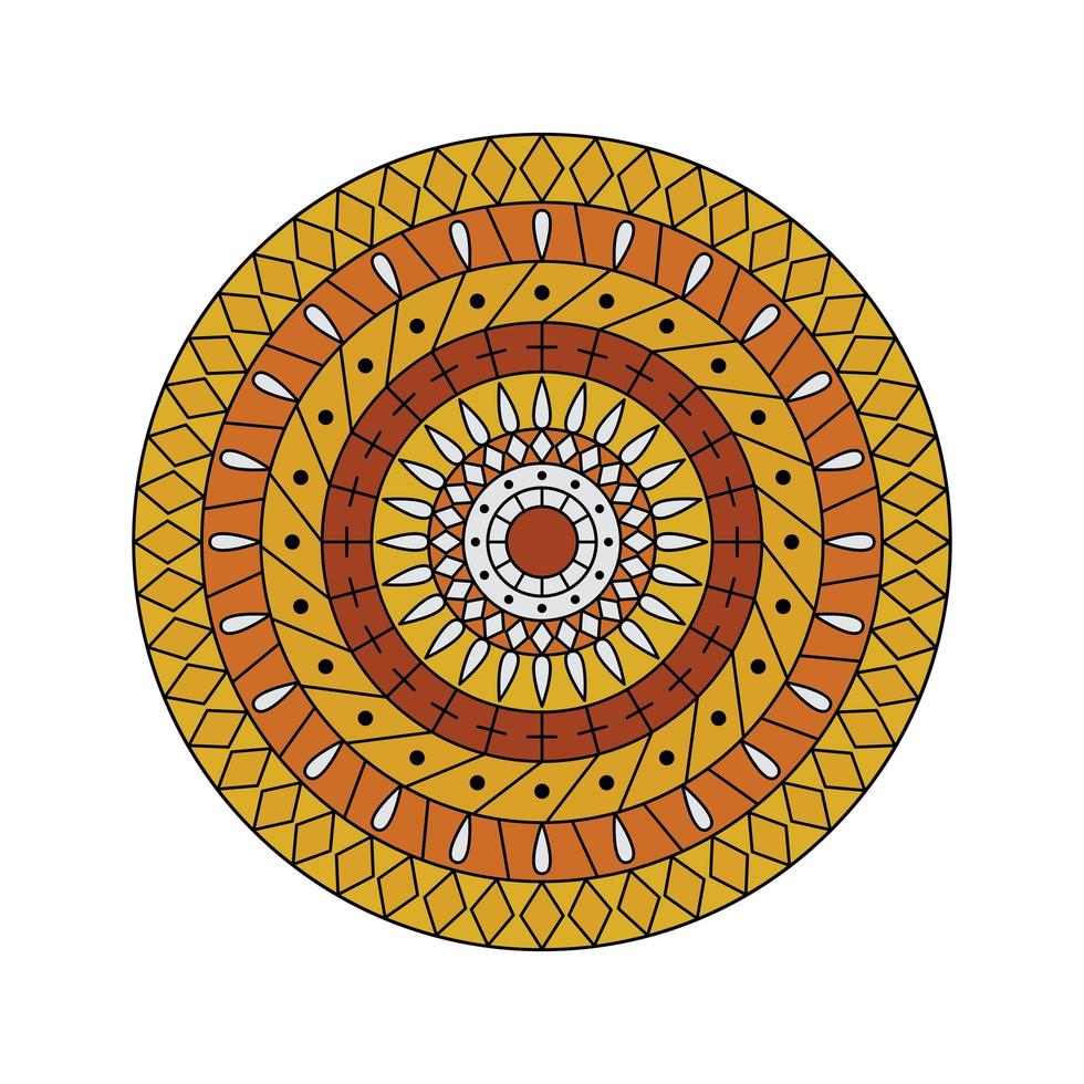 Yellow Orange Mandala vector