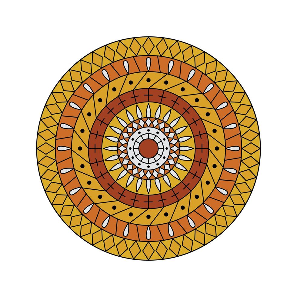 mandala naranja amarillo vector