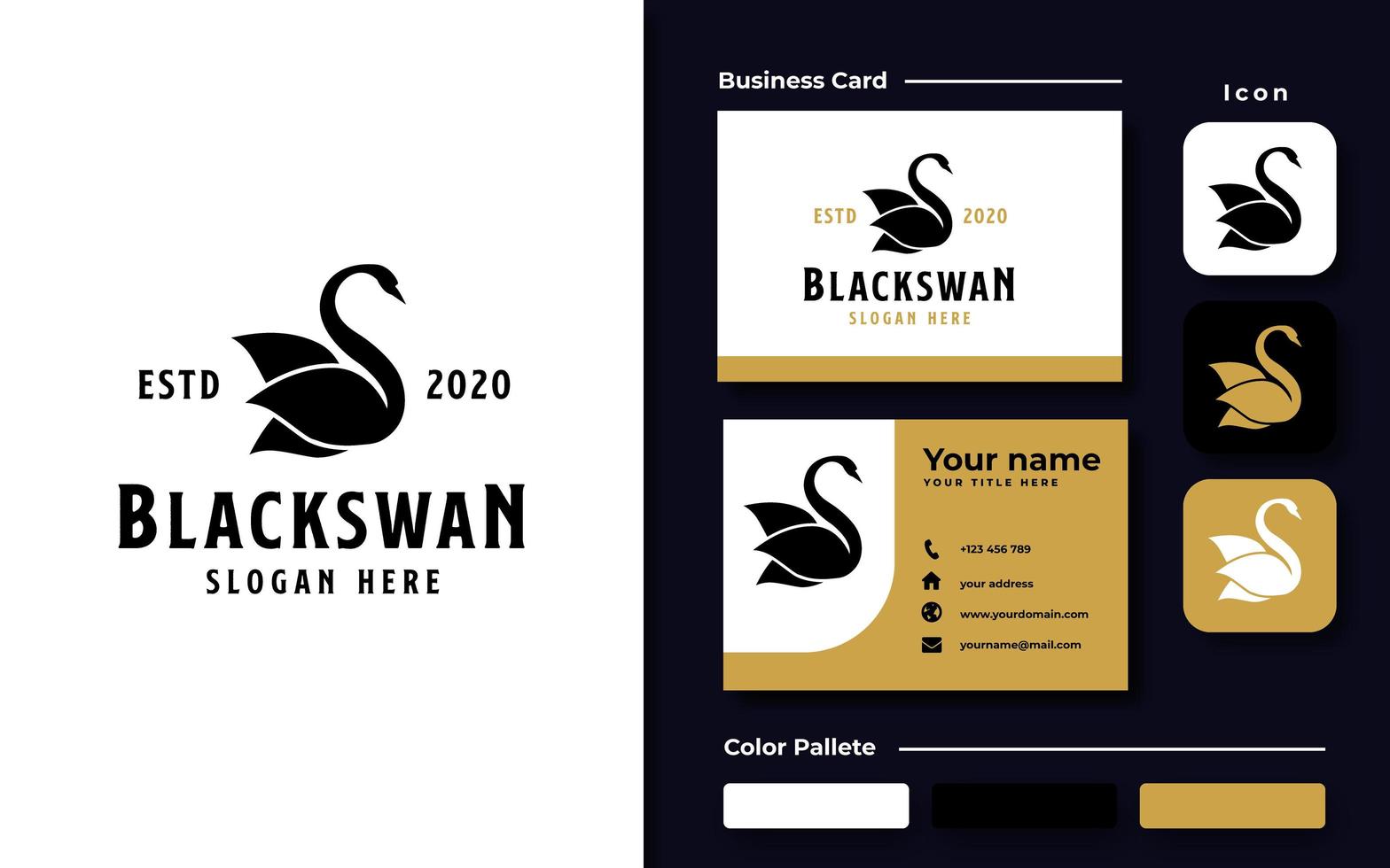 Black Swan Logo Template vector
